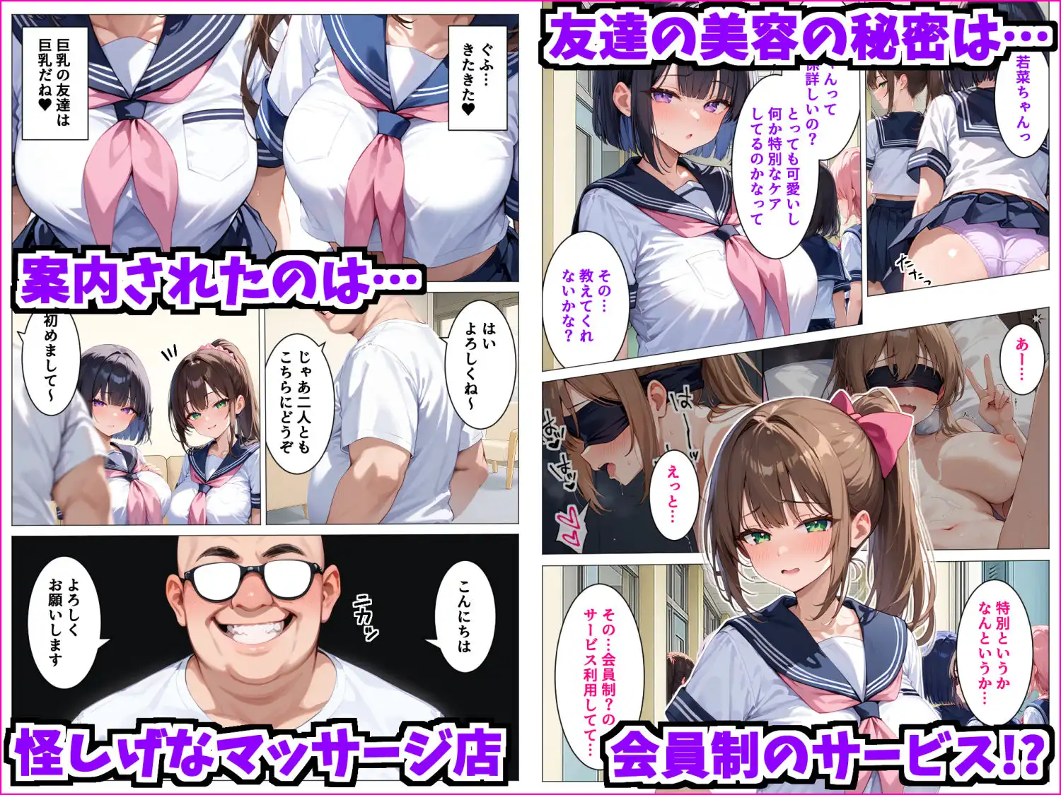 インチキマッサージ師とデカパイJKちゃんたち - サンプル1