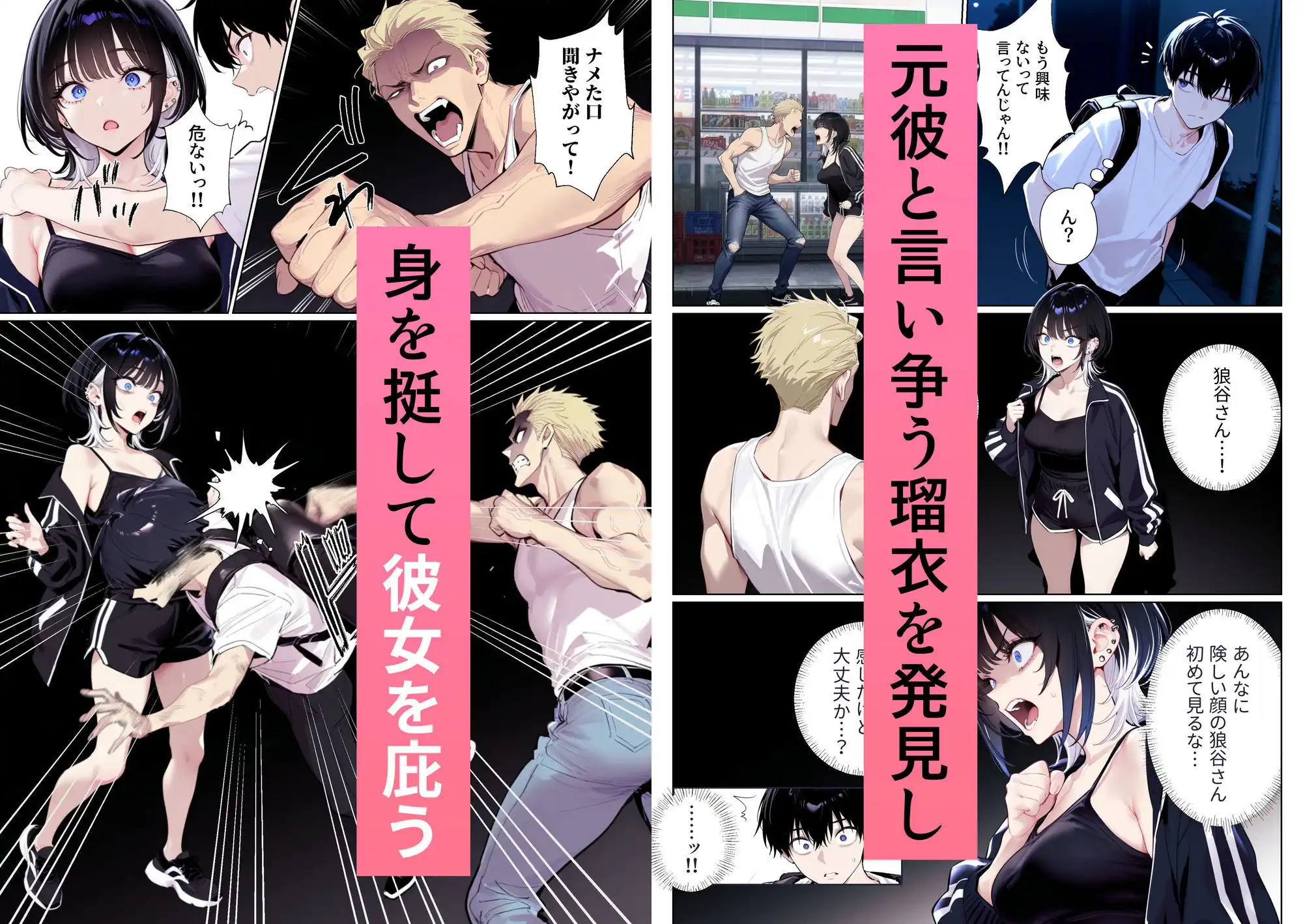 ウルフカットお姉さんを元カレから救出→即イチャラブ中出しご褒美SEX解禁 - サンプル4
