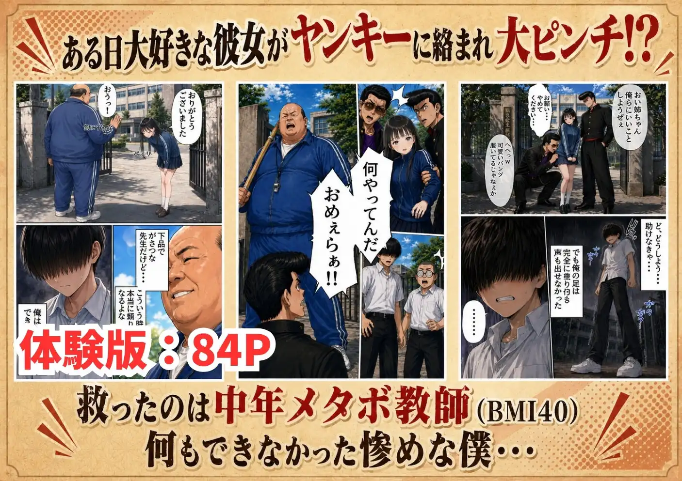 【昭和編】想いを寄せていたクラスメイトが中年メタボ教師(BMI40)と肉体関係だった件 - サンプル3