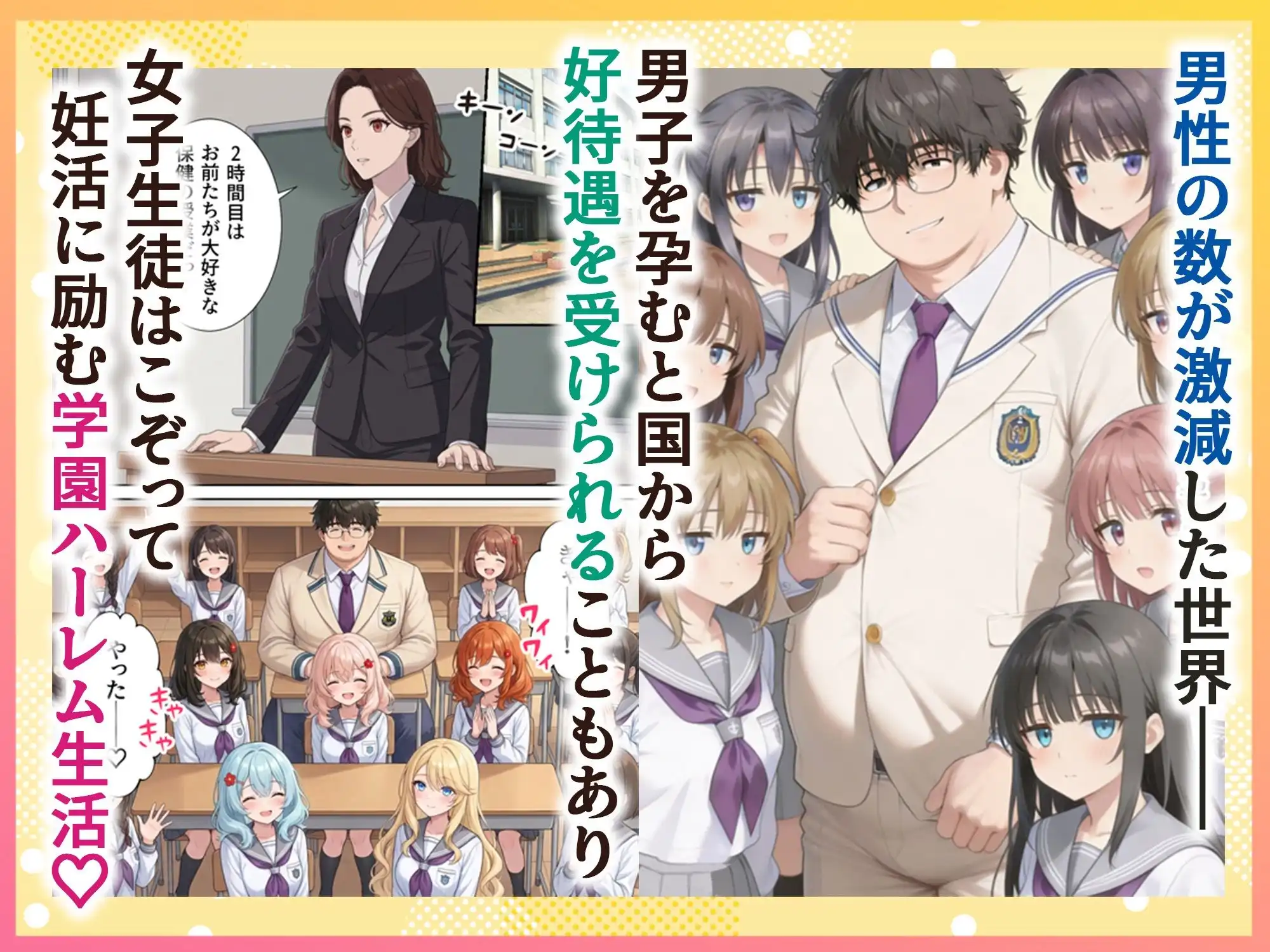 妊活ハーレム学園3 〜男子が俺だけの学校!デブスでもチンモテする世界!リボーンズ〜 - サンプル1